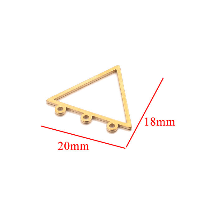 10PCS Stainless Steel Geometric Earring Connectors | Hollow-Out Design, Essential DIY Jewelry Supplies for Earring Making