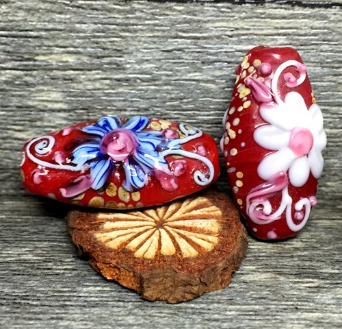 Imported Italian Handmade Flower Glass Beads, Spacer Beads for DIY Necklaces, Earrings & Pendants