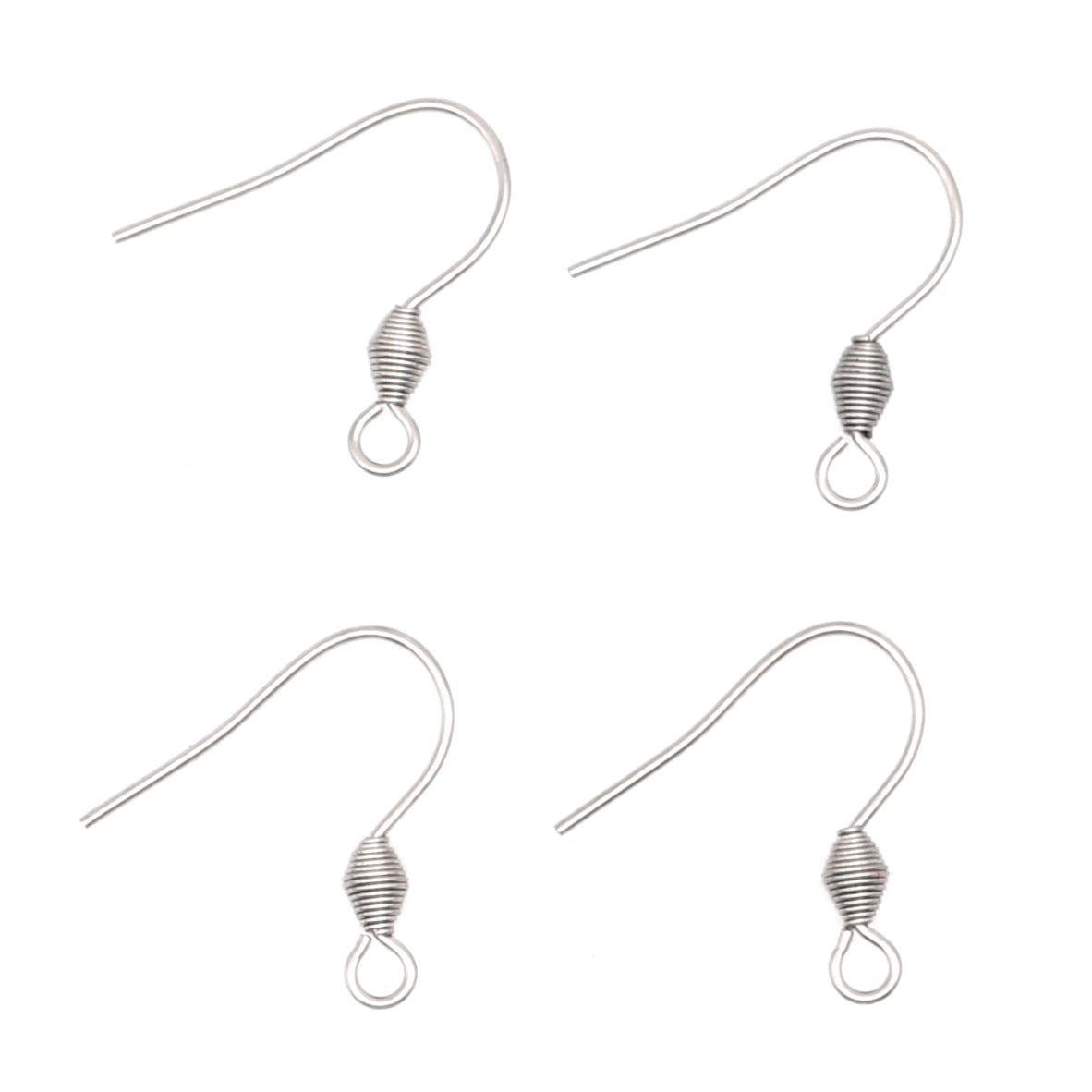 10Pairs Stainless Steel Spiral Earrings Hooks | Question Mark & Spring Threaded Ear Wires, Bohemian DIY Jewelry Accessories
