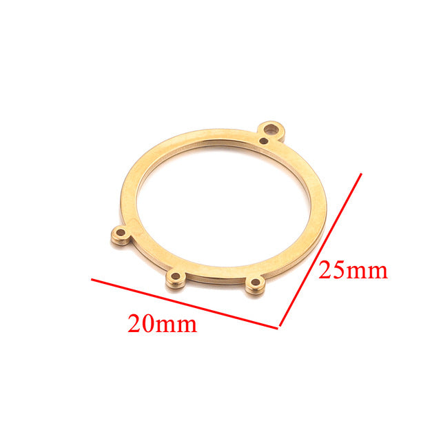 10PCS Stainless Steel Geometric Earring Connectors | Hollow-Out Design, Essential DIY Jewelry Supplies for Earring Making