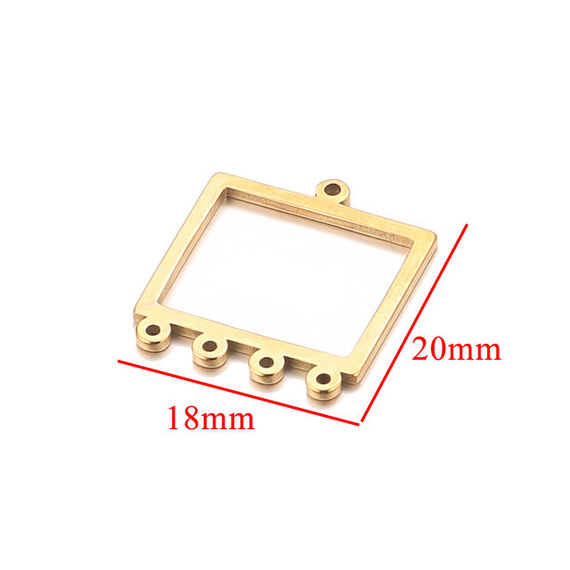 10PCS Stainless Steel Geometric Earring Connectors | Hollow-Out Design, Essential DIY Jewelry Supplies for Earring Making