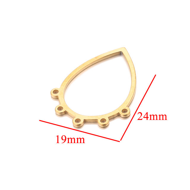 10PCS Stainless Steel Geometric Earring Connectors | Hollow-Out Design, Essential DIY Jewelry Supplies for Earring Making