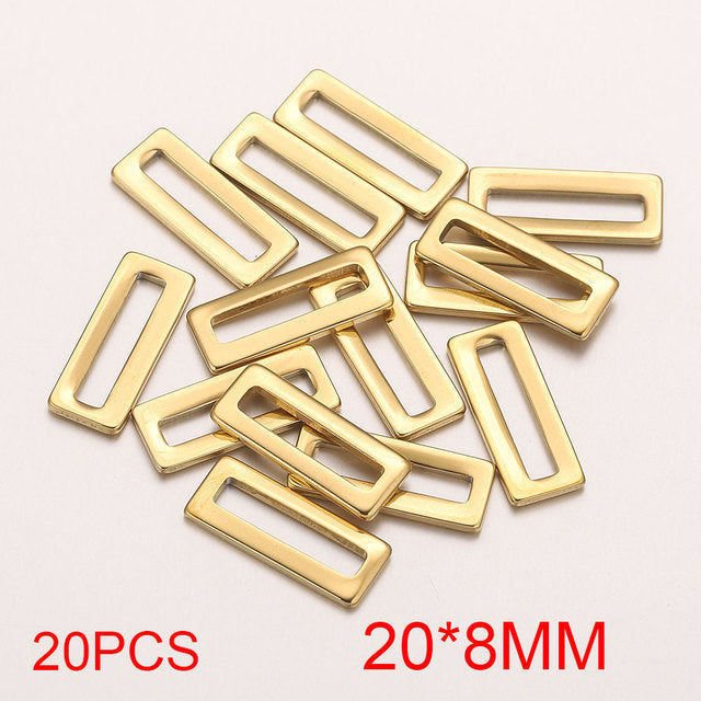 20PCS Stainless Steel Oval & Rectangular Frame Earring Connectors - DIY Jewelry Making Supplies & Components