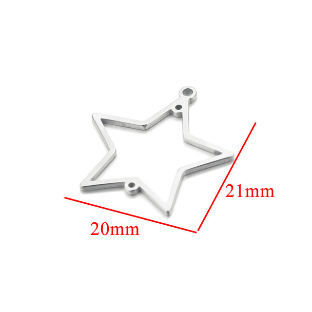 10PCS Stainless Steel Geometric Earring Connectors | Hollow-Out Design, Essential DIY Jewelry Supplies for Earring Making