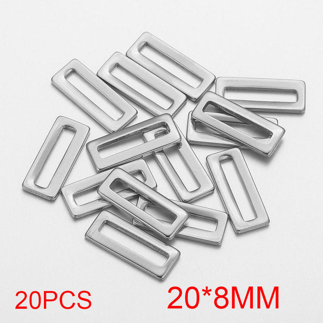 20PCS Stainless Steel Oval & Rectangular Frame Earring Connectors - DIY Jewelry Making Supplies & Components