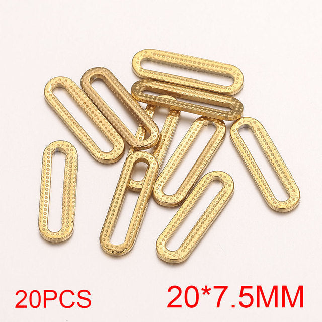 20PCS Stainless Steel Oval & Rectangular Frame Earring Connectors - DIY Jewelry Making Supplies & Components