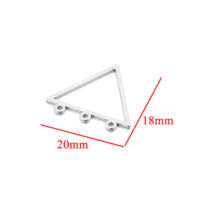 10PCS Stainless Steel Geometric Earring Connectors | Hollow-Out Design, Essential DIY Jewelry Supplies for Earring Making