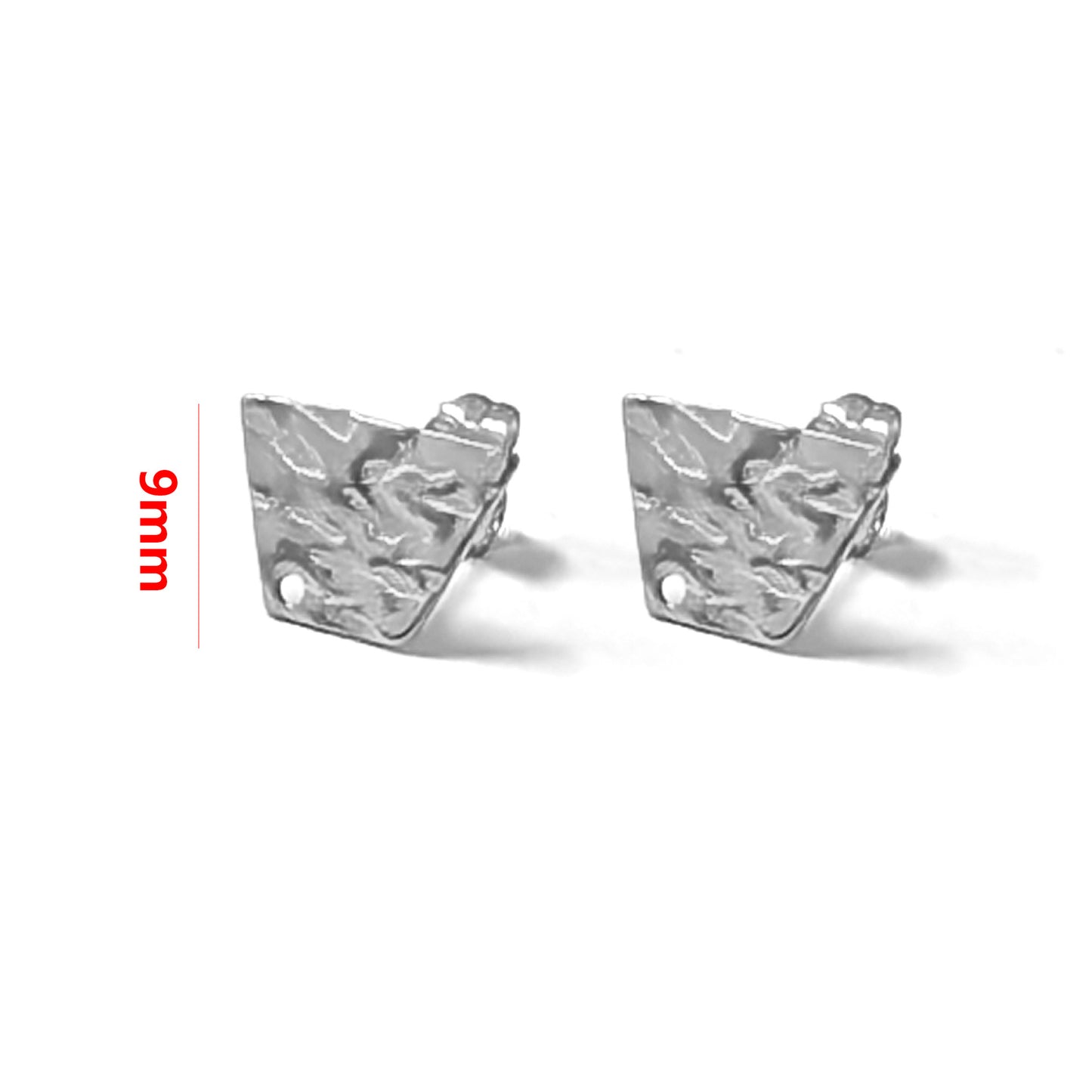 5Pairs Stainless Steel DIY Earring Components - Geometric Textured Blanks & Posts with Holes, Titanium Steel for Earrings