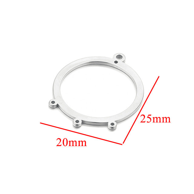10PCS Stainless Steel Geometric Earring Connectors | Hollow-Out Design, Essential DIY Jewelry Supplies for Earring Making