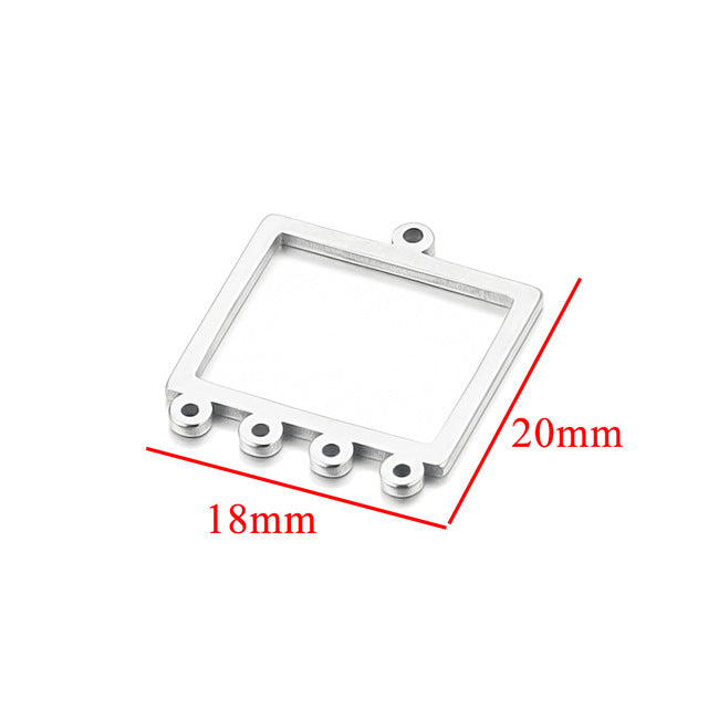 10PCS Stainless Steel Geometric Earring Connectors | Hollow-Out Design, Essential DIY Jewelry Supplies for Earring Making