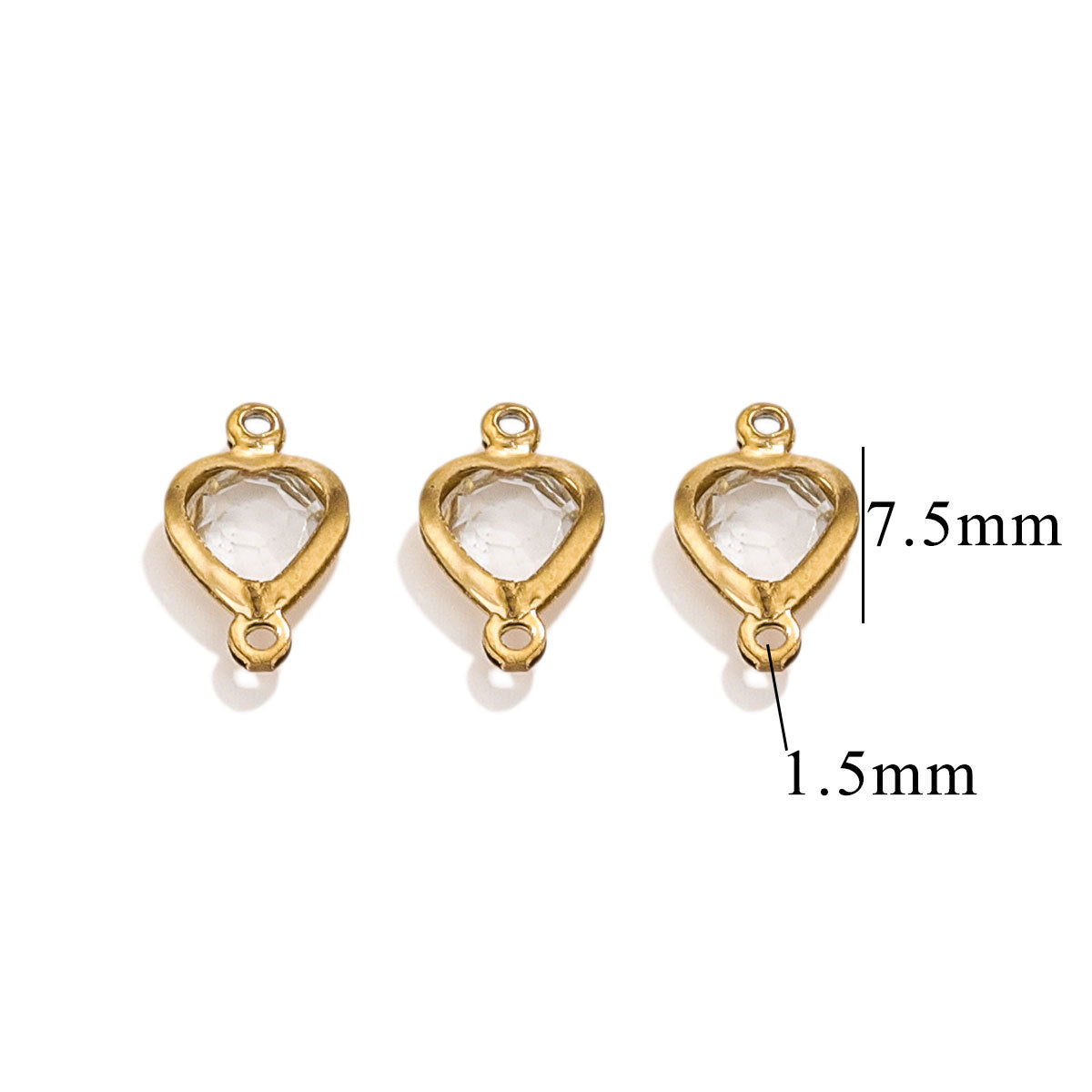 20PCS Stainless Steel Crystal Water Drop Charms - Colorful Titanium Steel, Minimalist Luxury DIY Necklace Jewelry Accessory