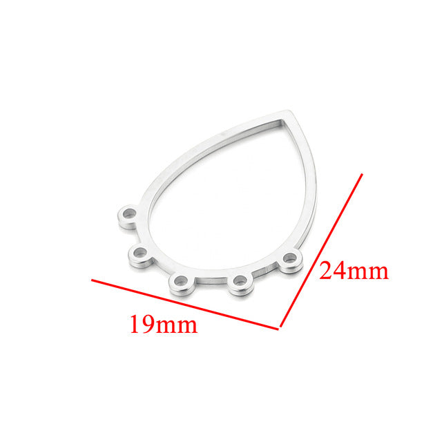 10PCS Stainless Steel Geometric Earring Connectors | Hollow-Out Design, Essential DIY Jewelry Supplies for Earring Making