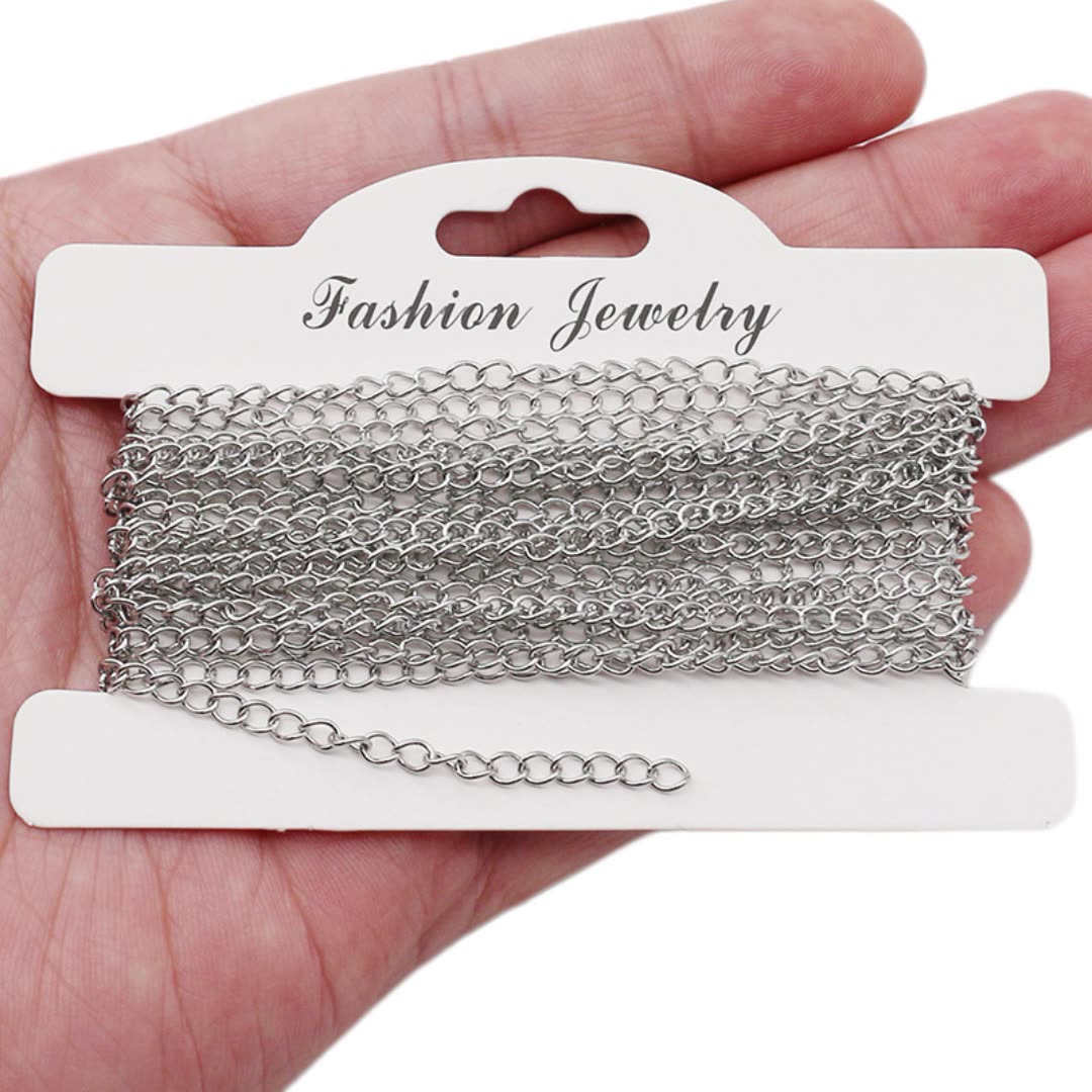 Stainless Steel (Titanium Steel) Tail Chain Extenders | DIY Jewelry Supplies for Bracelets & Necklaces, Essential Craft Accessories (1 Meter)