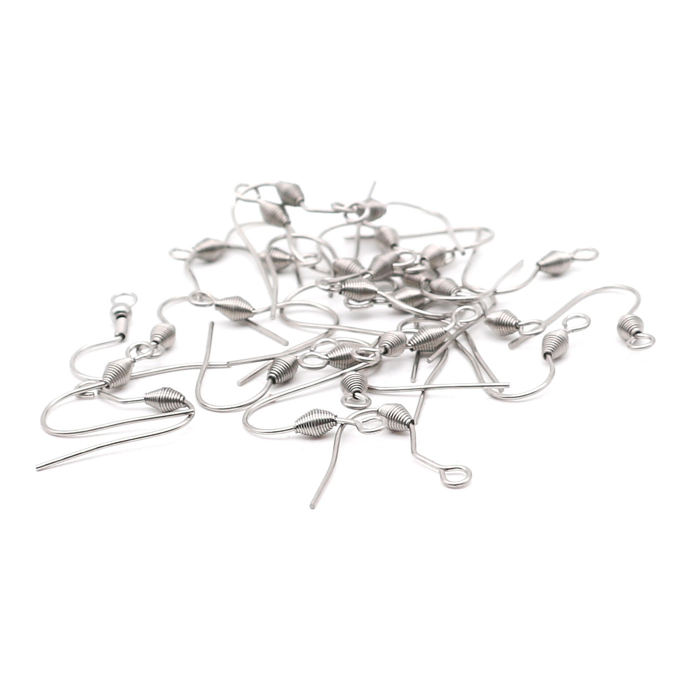 10Pairs Stainless Steel Spiral Earrings Hooks | Question Mark & Spring Threaded Ear Wires, Bohemian DIY Jewelry Accessories