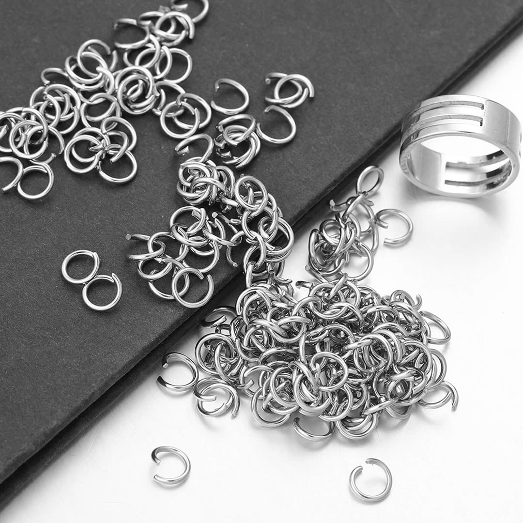200PCS Stainless Steel Jump Rings - Rust-Proof Open/Closed Rings, Titanium Steel DIY Jewelry Findings & Connector Components
