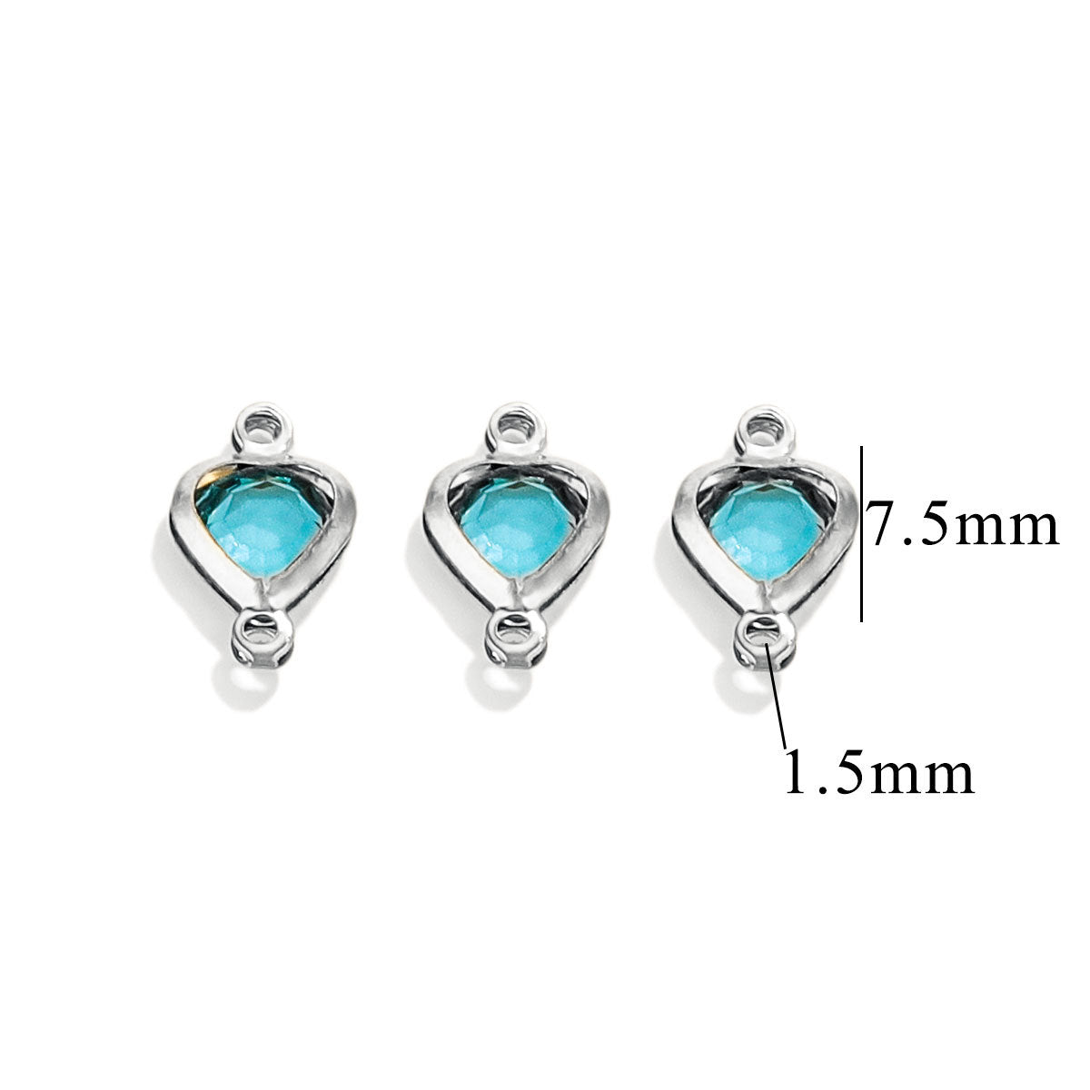20PCS Stainless Steel Crystal Water Drop Charms - Colorful Titanium Steel, Minimalist Luxury DIY Necklace Jewelry Accessory