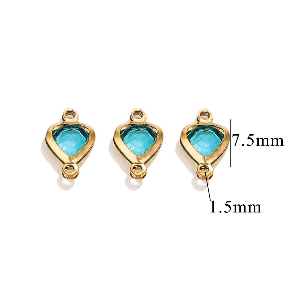 20PCS Stainless Steel Crystal Water Drop Charms - Colorful Titanium Steel, Minimalist Luxury DIY Necklace Jewelry Accessory