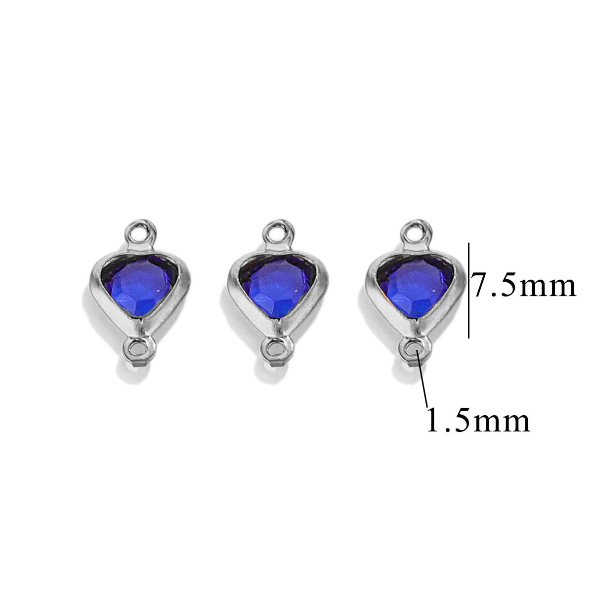 20PCS Stainless Steel Crystal Water Drop Charms - Colorful Titanium Steel, Minimalist Luxury DIY Necklace Jewelry Accessory