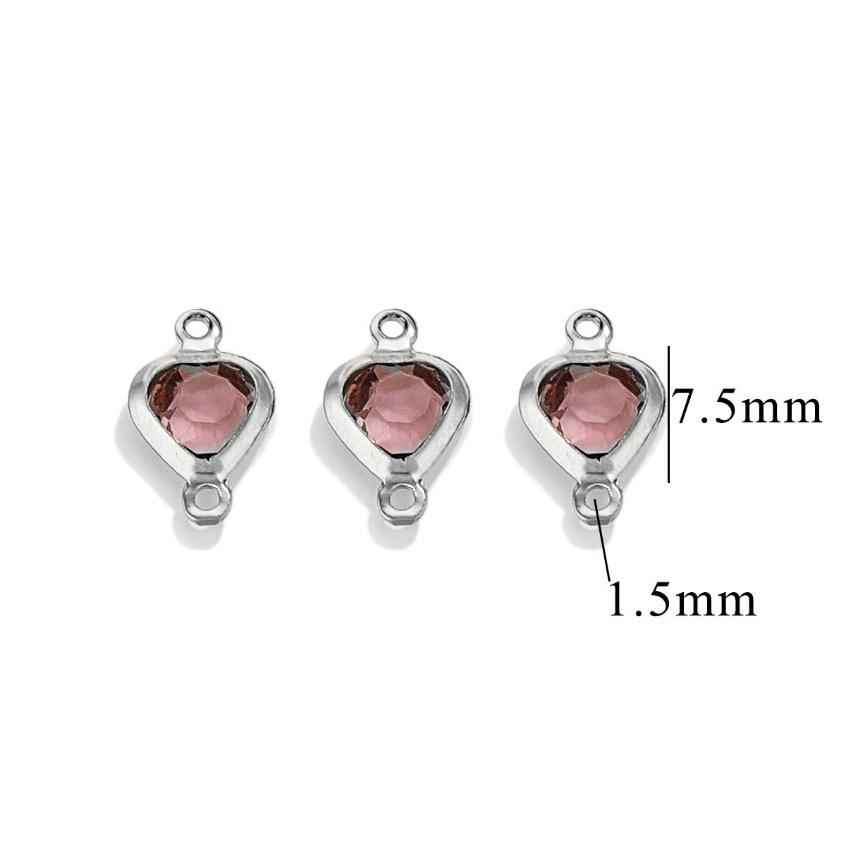 20PCS Stainless Steel Crystal Water Drop Charms - Colorful Titanium Steel, Minimalist Luxury DIY Necklace Jewelry Accessory