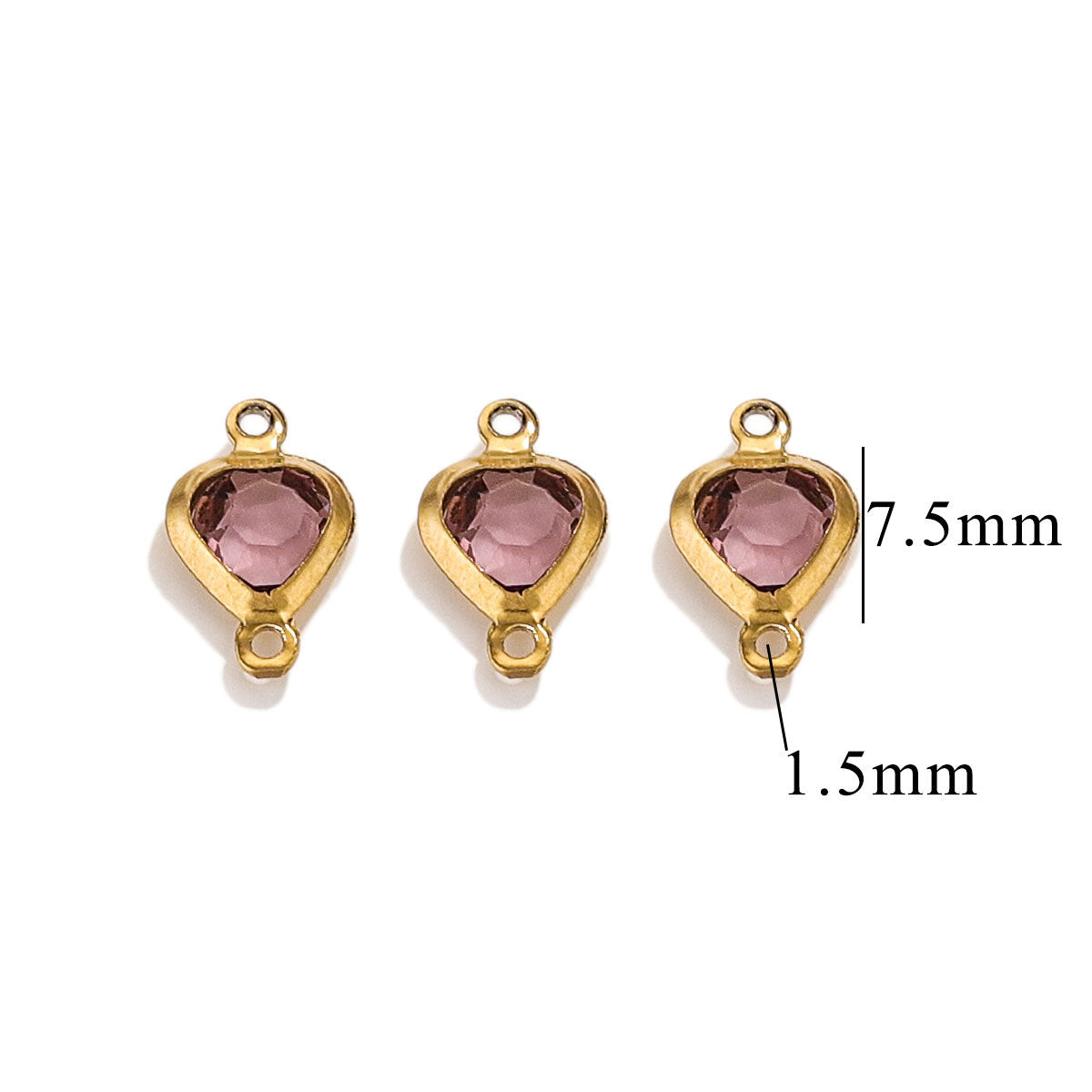 20PCS Stainless Steel Crystal Water Drop Charms - Colorful Titanium Steel, Minimalist Luxury DIY Necklace Jewelry Accessory