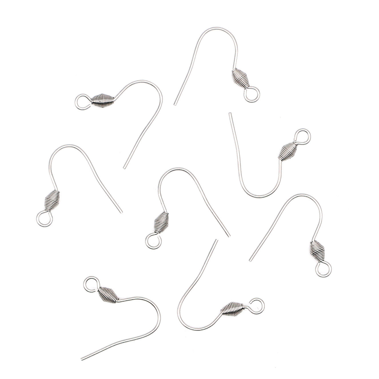 10Pairs Stainless Steel Spiral Earrings Hooks | Question Mark & Spring Threaded Ear Wires, Bohemian DIY Jewelry Accessories