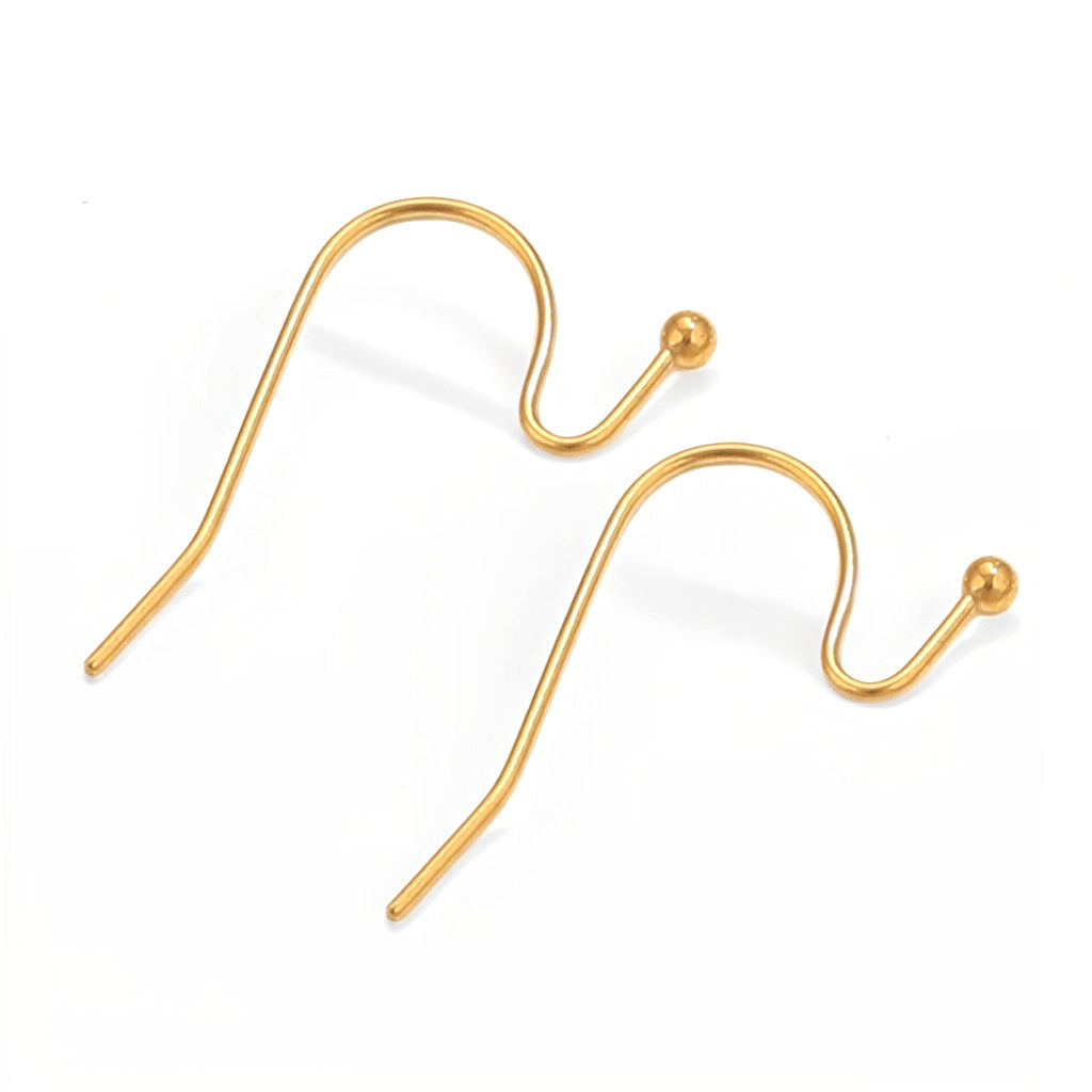 10Pairs Stainless Steel Earrings Hooks with Beads | Soldered Bead/round Bead Ear Wires, DIY Jewelry Supplies for Beaded Earrings