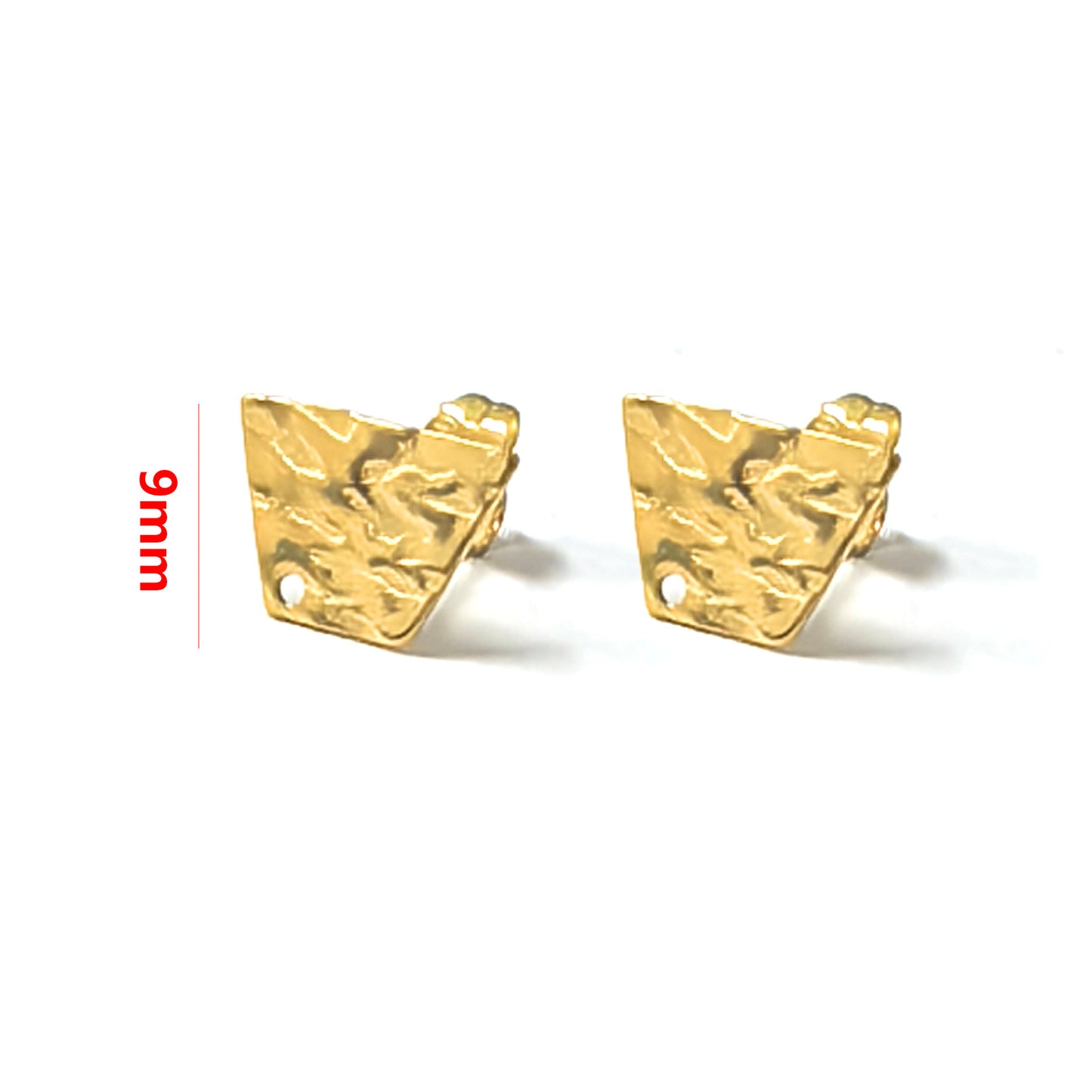 5Pairs Stainless Steel DIY Earring Components - Geometric Textured Blanks & Posts with Holes, Titanium Steel for Earrings