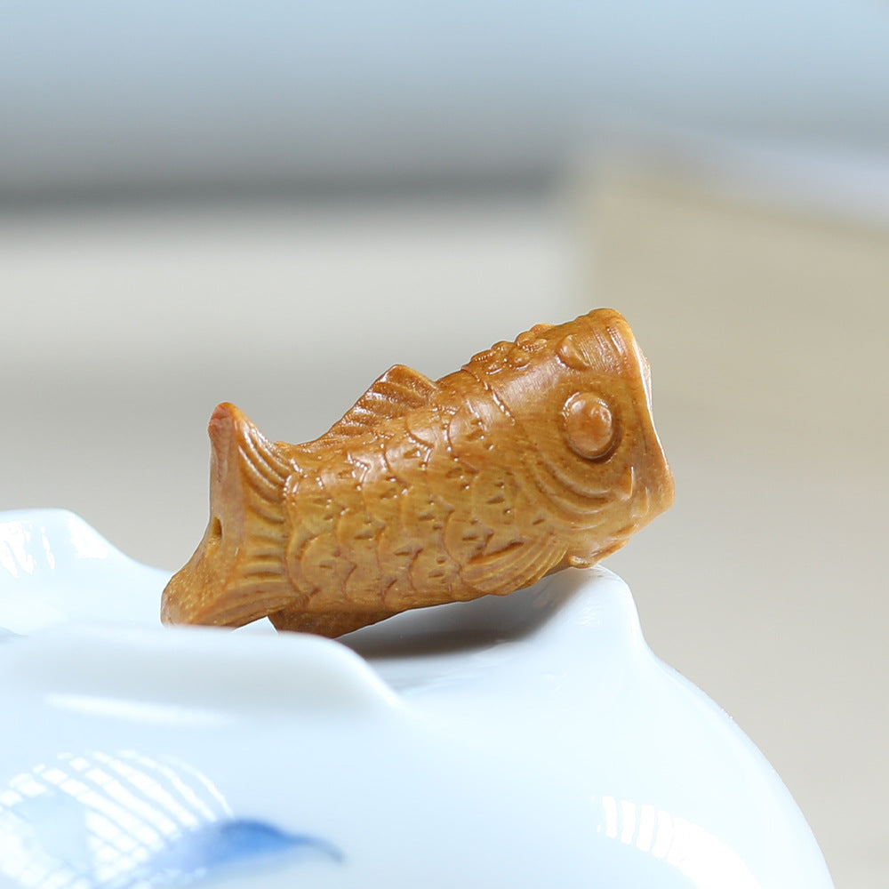 Rosewood Agarwood Carved Koi Fish Pendant, Cute DIY Charm, Handcrafted Jewelry Making, Phone Strap, Bracelet, Necklace, Beaded Accessory