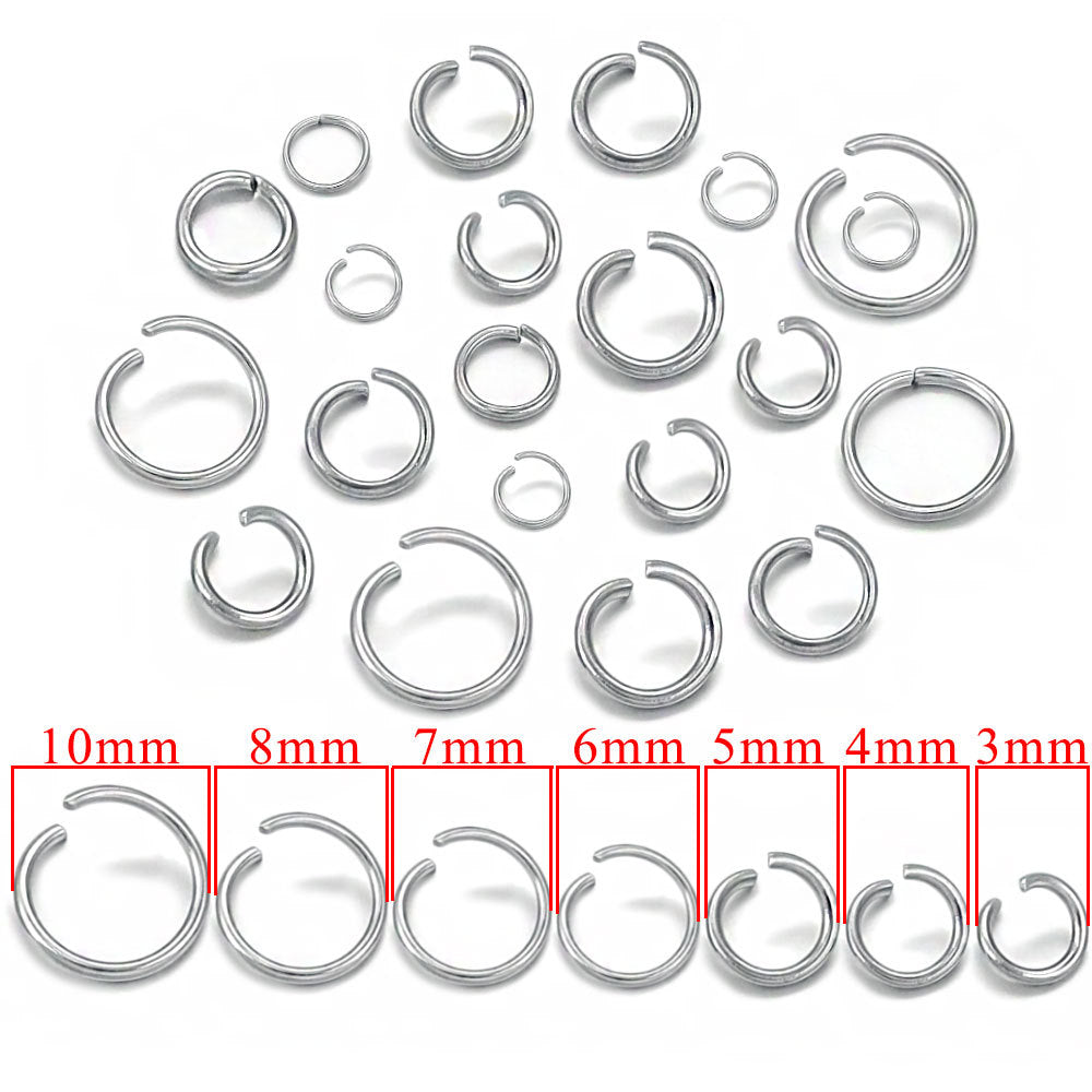 200PCS Stainless Steel Jump Rings - Rust-Proof Open/Closed Rings, Titanium Steel DIY Jewelry Findings & Connector Components