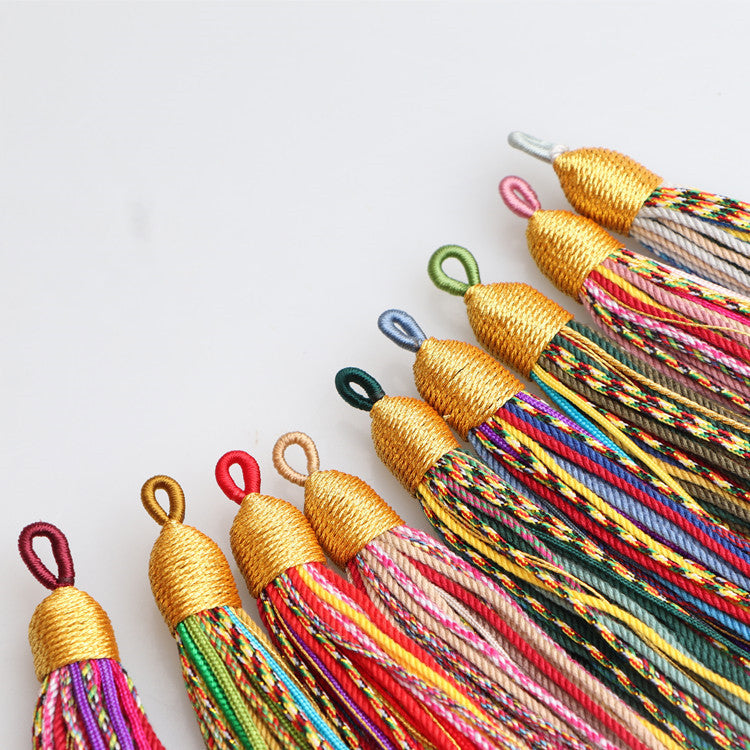 Tibetan Style Handmade Cotton Tassel, DIY Bodhi Prayer Beads Pendant, Handmade Mala Bracelet & Necklace Jewelry Accessories