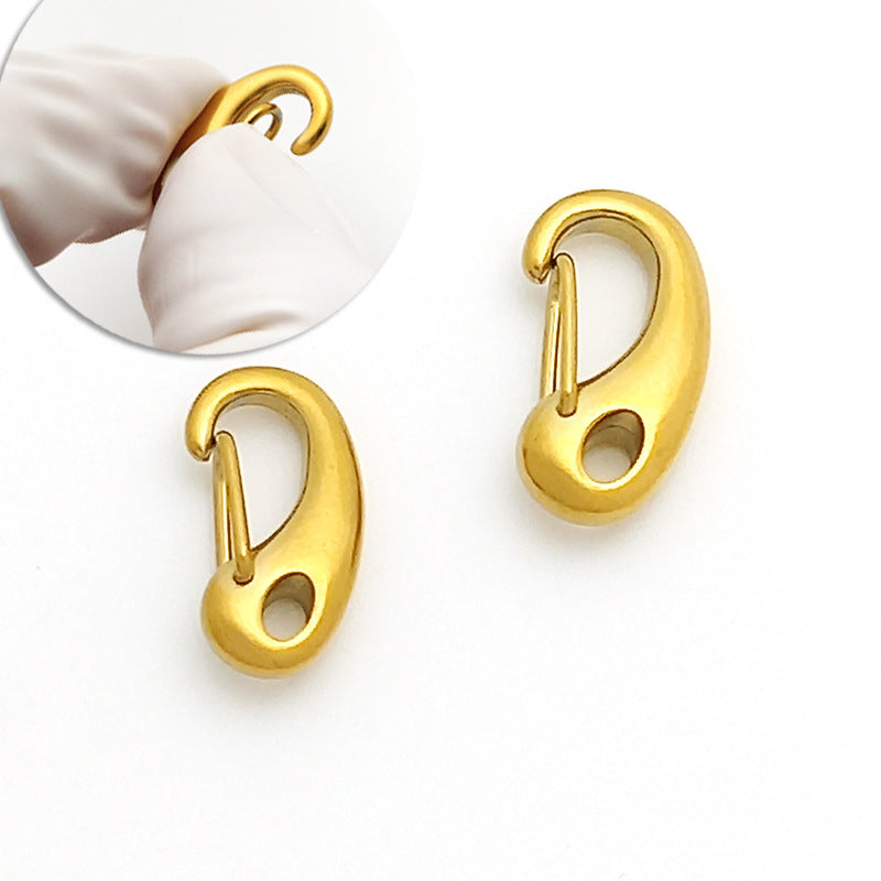 5PCS 19*9mm Premium Polished Titanium Steel Clasp & 316L Stainless Steel Lobster Clasp - DIY Jewelry Supplies for Leather Cord Necklaces/Bracelets