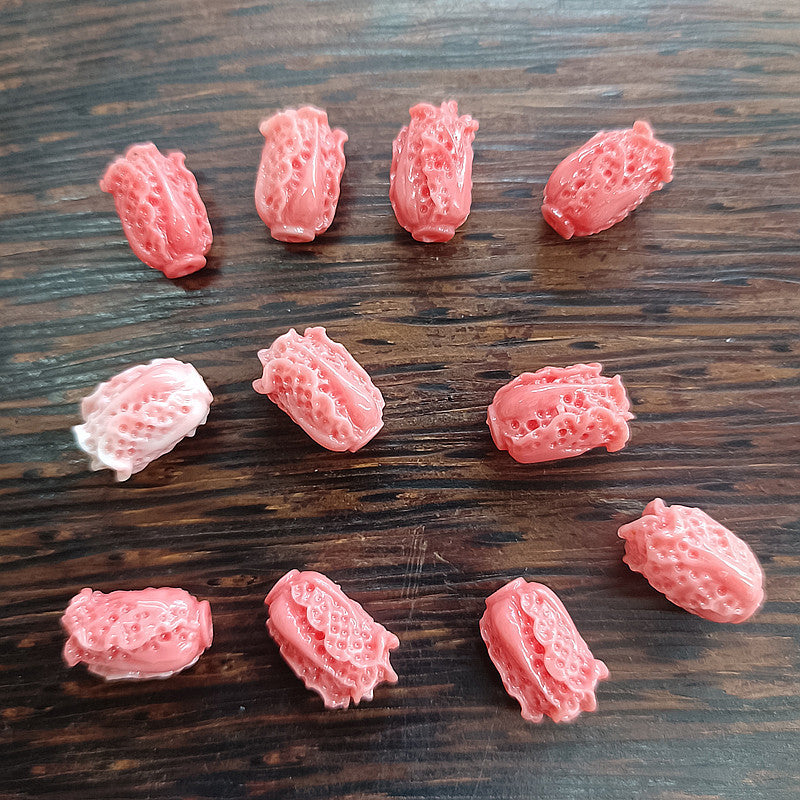 10PCS 9x14mm Shell Powder Pressed Cabbage Spacer Beads - Loose Beads for DIY Jewelry Making, Bracelets/Necklaces