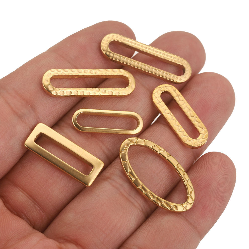 20PCS Stainless Steel Oval & Rectangular Frame Earring Connectors - DIY Jewelry Making Supplies & Components