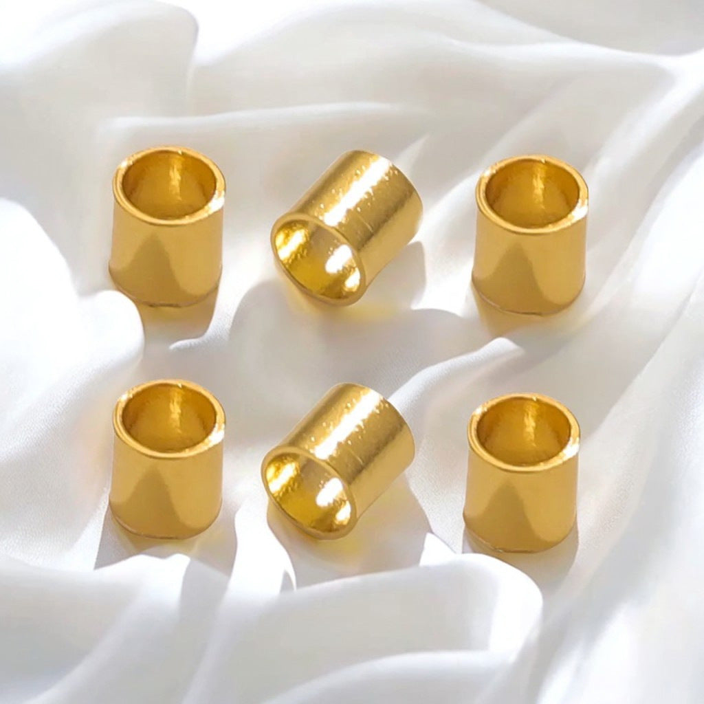 100PCS 2mm Tiny Stainless Steel Column Tube Spacer Beads Loose Spacer Beads