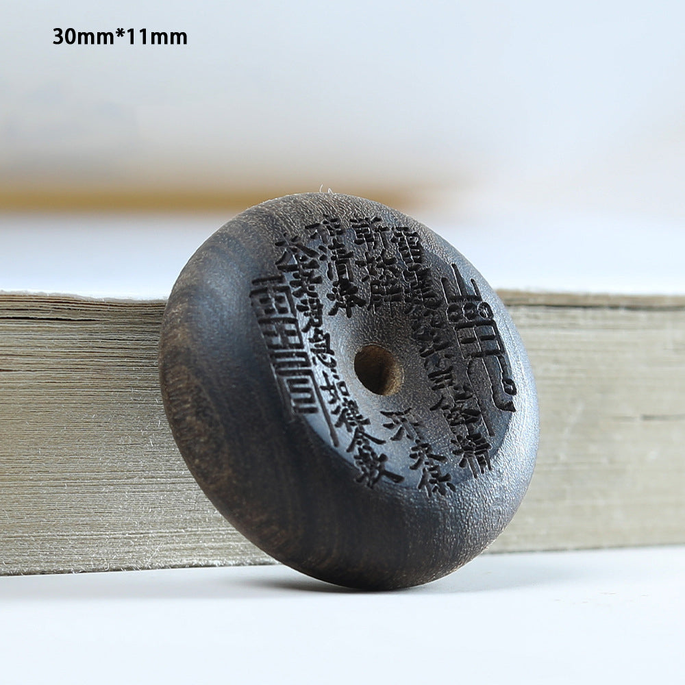 Agarwood Mountain Ghost Coin (Shan Gui Hua Qian) Peace Buckle Pendant - Protective Lucky Charm Jewelry