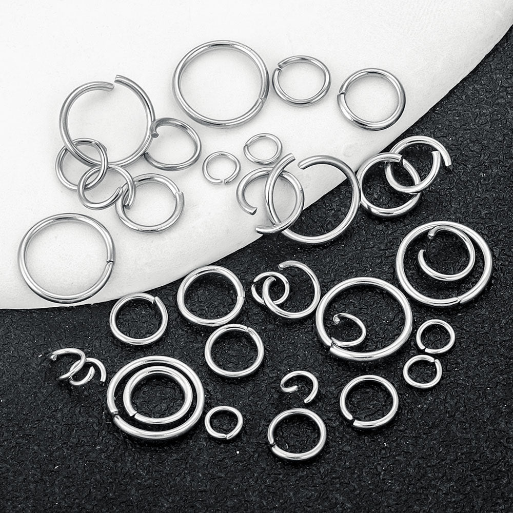200PCS Stainless Steel Jump Rings - Rust-Proof Open/Closed Rings, Titanium Steel DIY Jewelry Findings & Connector Components