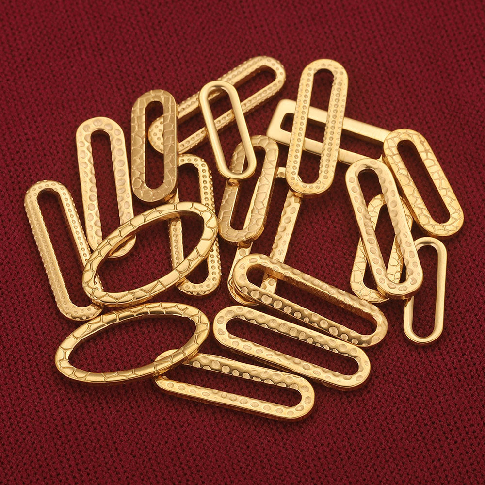 20PCS Stainless Steel Oval & Rectangular Frame Earring Connectors - DIY Jewelry Making Supplies & Components