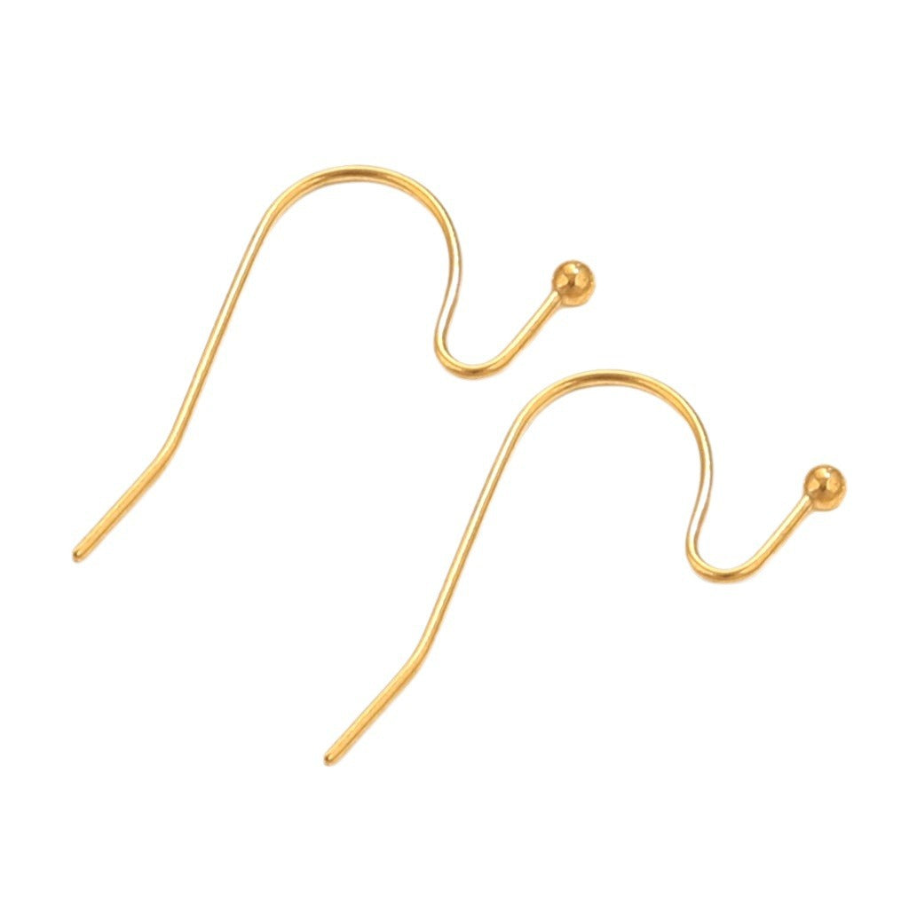 10Pairs Stainless Steel Earrings Hooks with Beads | Soldered Bead/round Bead Ear Wires, DIY Jewelry Supplies for Beaded Earrings