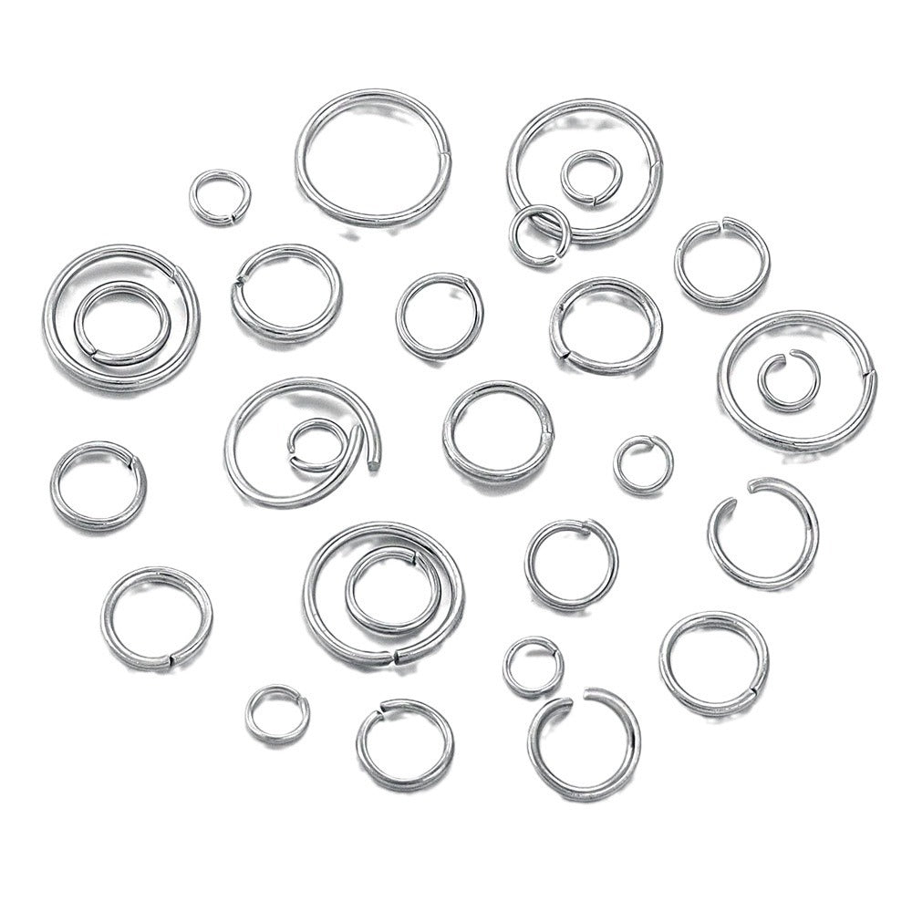 200PCS Stainless Steel Jump Rings - Rust-Proof Open/Closed Rings, Titanium Steel DIY Jewelry Findings & Connector Components