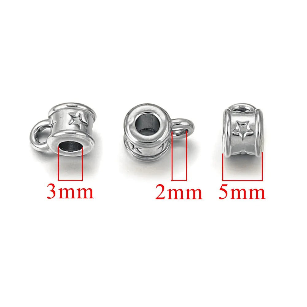 2PCS Titanium Steel Retro Totem Beads - Integrated Stainless Steel Large-Hole Dangle Beads, Bracelet/Necklace Spacer & Positioning Parts, DIY Accessories