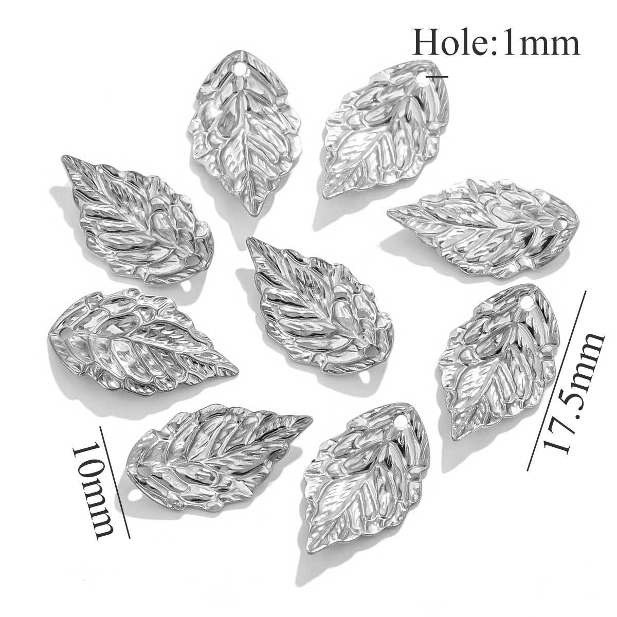 20PCS Stainless Steel Leaf & Ginkgo Leaf Charms - DIY Vintage-Style Earring & Hair Accessory Pendants