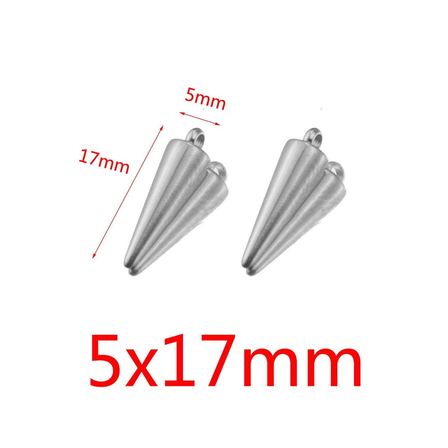 5PCS Stainless Steel Conical Small Pendants | Plated Mini Charms, Minimalist DIY Accessories for Earrings & Jewelry Making