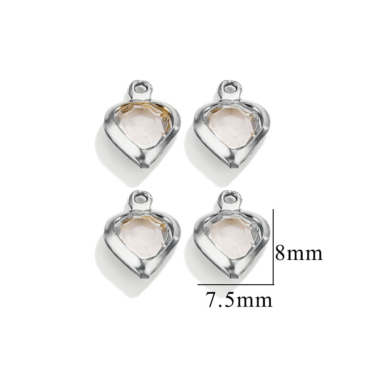 20PCS Stainless Steel Crystal Water Drop Charms - Colorful Titanium Steel, Minimalist Luxury DIY Necklace Jewelry Accessory