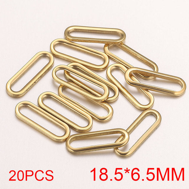 20PCS Stainless Steel Oval & Rectangular Frame Earring Connectors - DIY Jewelry Making Supplies & Components