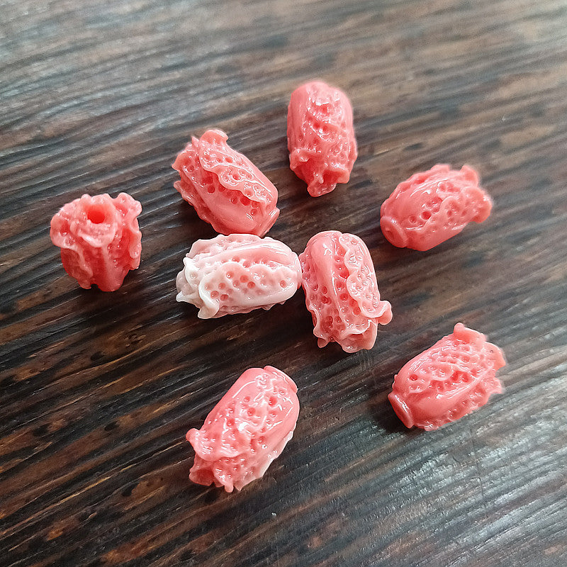 10PCS 9x14mm Shell Powder Pressed Cabbage Spacer Beads - Loose Beads for DIY Jewelry Making, Bracelets/Necklaces