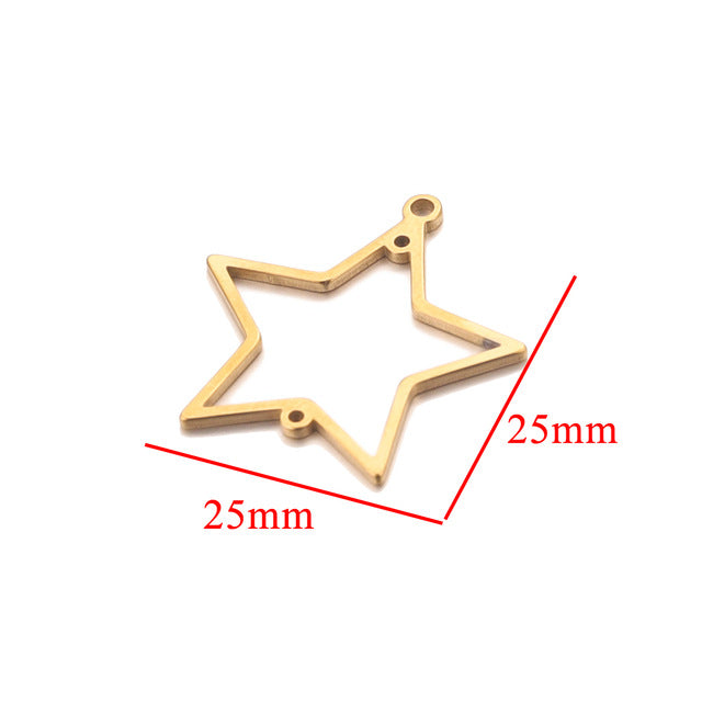 10PCS Stainless Steel Geometric Earring Connectors | Hollow-Out Design, Essential DIY Jewelry Supplies for Earring Making