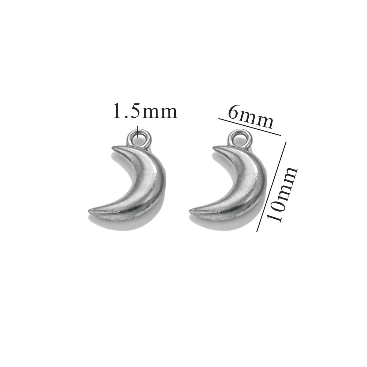 10PCS Stainless Steel Moon & Sun Mini Pendants | Cute Tiny Charms, Ideal Accessories for Necklaces & DIY Jewelry Making