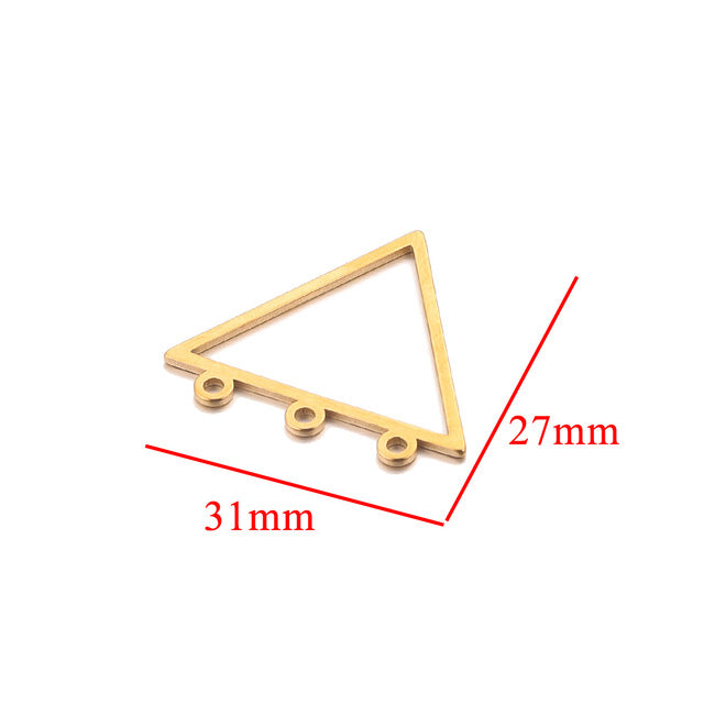 10PCS Stainless Steel Geometric Earring Connectors | Hollow-Out Design, Essential DIY Jewelry Supplies for Earring Making