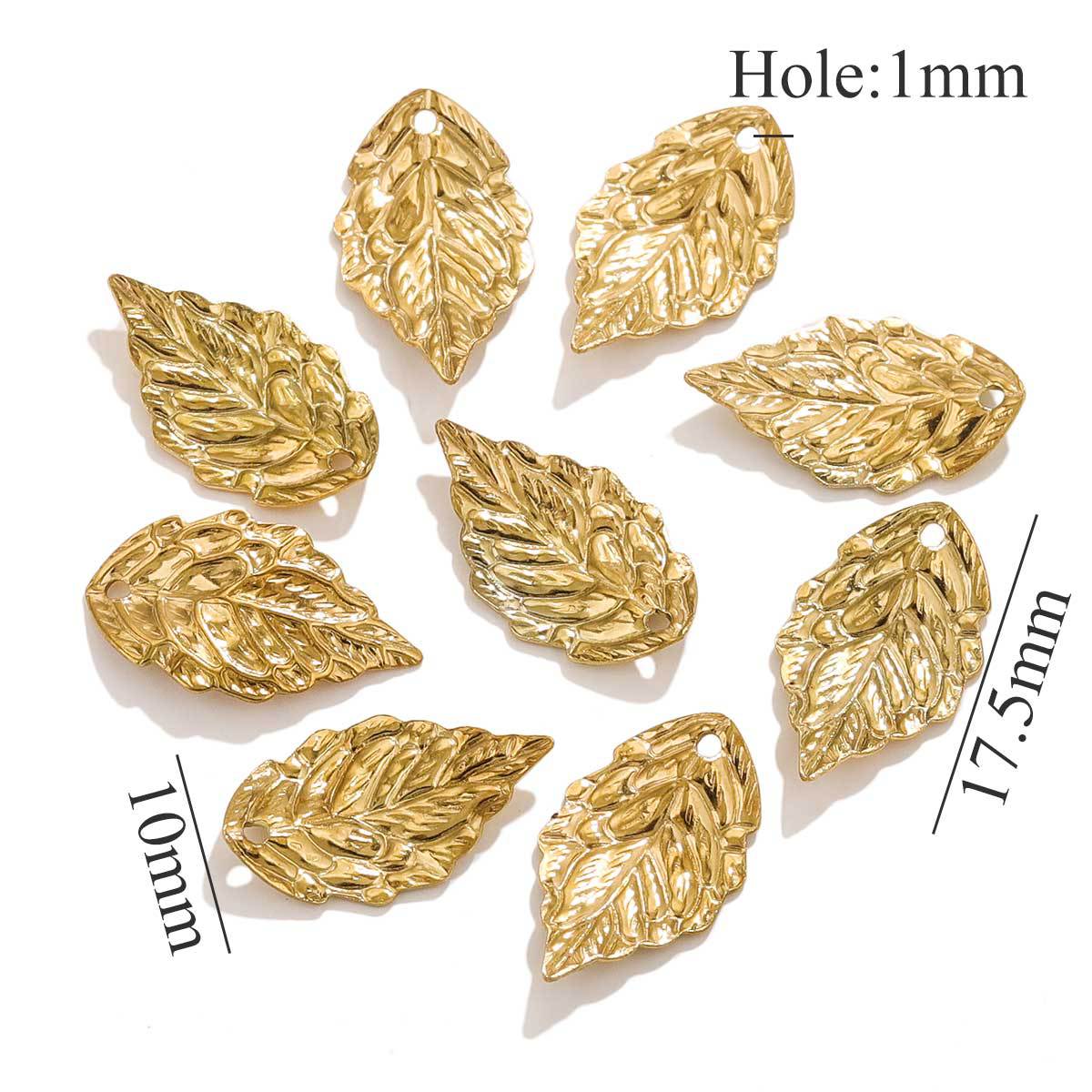 20PCS Stainless Steel Leaf & Ginkgo Leaf Charms - DIY Vintage-Style Earring & Hair Accessory Pendants
