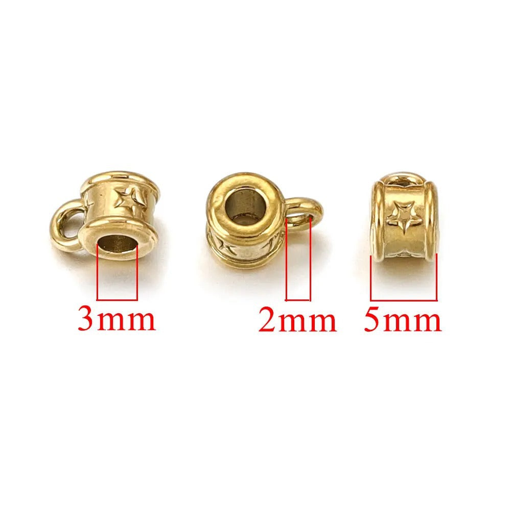 2PCS Titanium Steel Retro Totem Beads - Integrated Stainless Steel Large-Hole Dangle Beads, Bracelet/Necklace Spacer & Positioning Parts, DIY Accessories